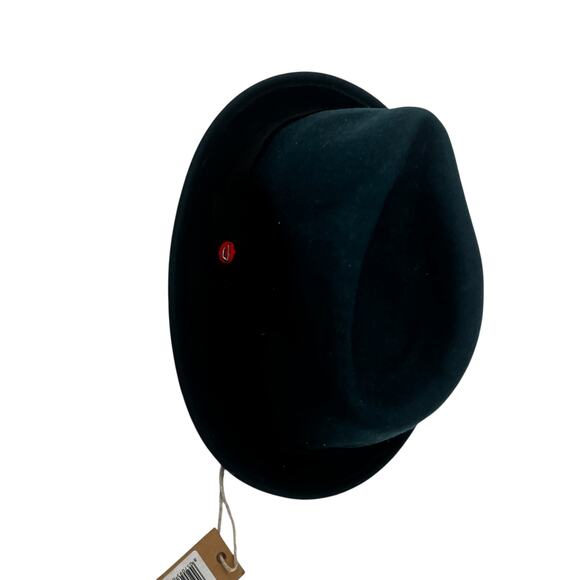 Diesel Industry 100% Wool Fedora Hat Black Made in Macedonia Size 11 - Picture 6 of 6